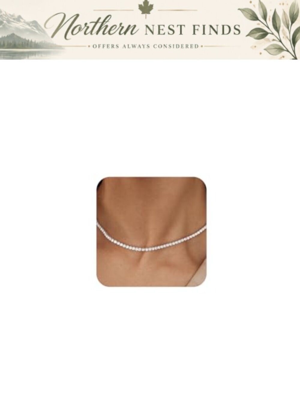 14K Gold Plated Tennis Necklace Cubic Zirconia